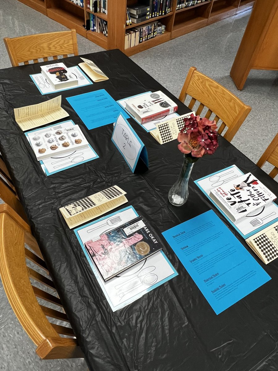 CGibbsITL's tweet photo. Today, NHS English I students are  participating in a Book Tasting. They are able to sample books from different genres and complete a learning menu and reflection! It’s a great way to introduce students to books they may not choose independently! https://t.co/W7t4fsZBOx