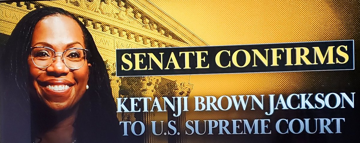 RVHaynes's tweet photo. My heart is full watching the first Black Woman @VP announcing the confirmation of the first Black Woman Supreme Court Justice. #JusticeKetanjiBrownJackson 
#SCOTUS 
#HerStory
#shatteringceilings https://t.co/SCtxaR3BO8