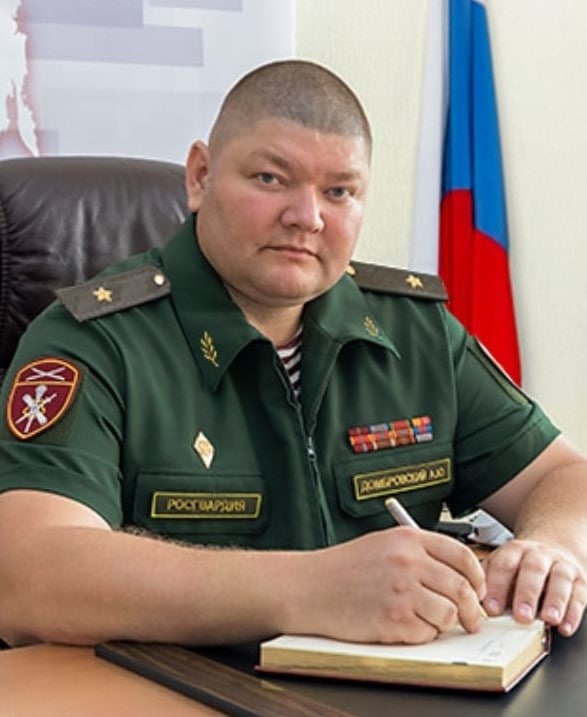 ukraine_world's tweet photo. Russian general major Aleksey Dombrovskyi. Led Russian attack on Zaporizzhia nuclear power plant. Ordered shelling the plant which posed a risk of a major nuclear disaster in Europe. -- look at his intelligent face full of thoughts about the future of humanity. https://t.co/SHBgNaTkzW