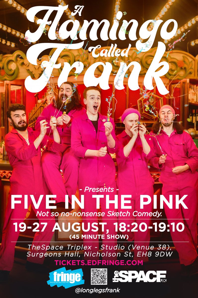 We are super excited to announce that we’re going to the Edinburgh Fringe!

Whilst we’re there, we’re doing a sketch comedy show!

19th-27th August 2022! New show, new sketches, same old flamingoes.

We’d love to see some of your handsome faces in the audience!Tickets in our bio!