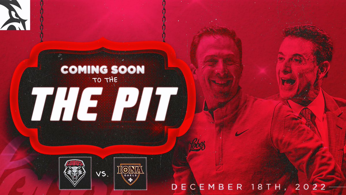 🗓 Mark Your Calendars!!! 🗓

December 18 at <a href="/ThePitUNM/">The Pit</a> 
New Mexico vs. Iona 
Pitino vs. Pitino

#GoLobos