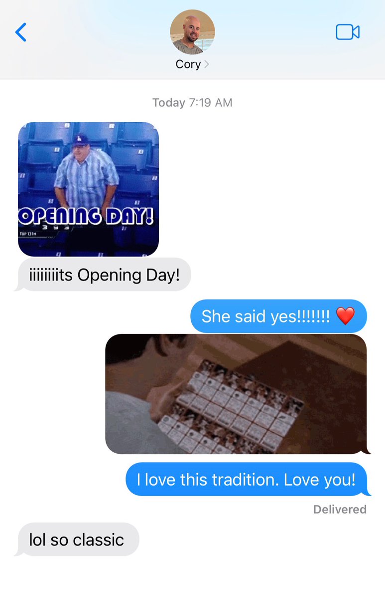 cdhook's tweet image. My favorite text tradition since 2005 with my brother @VanderhookCory! #OpeningDay #FeverPitch