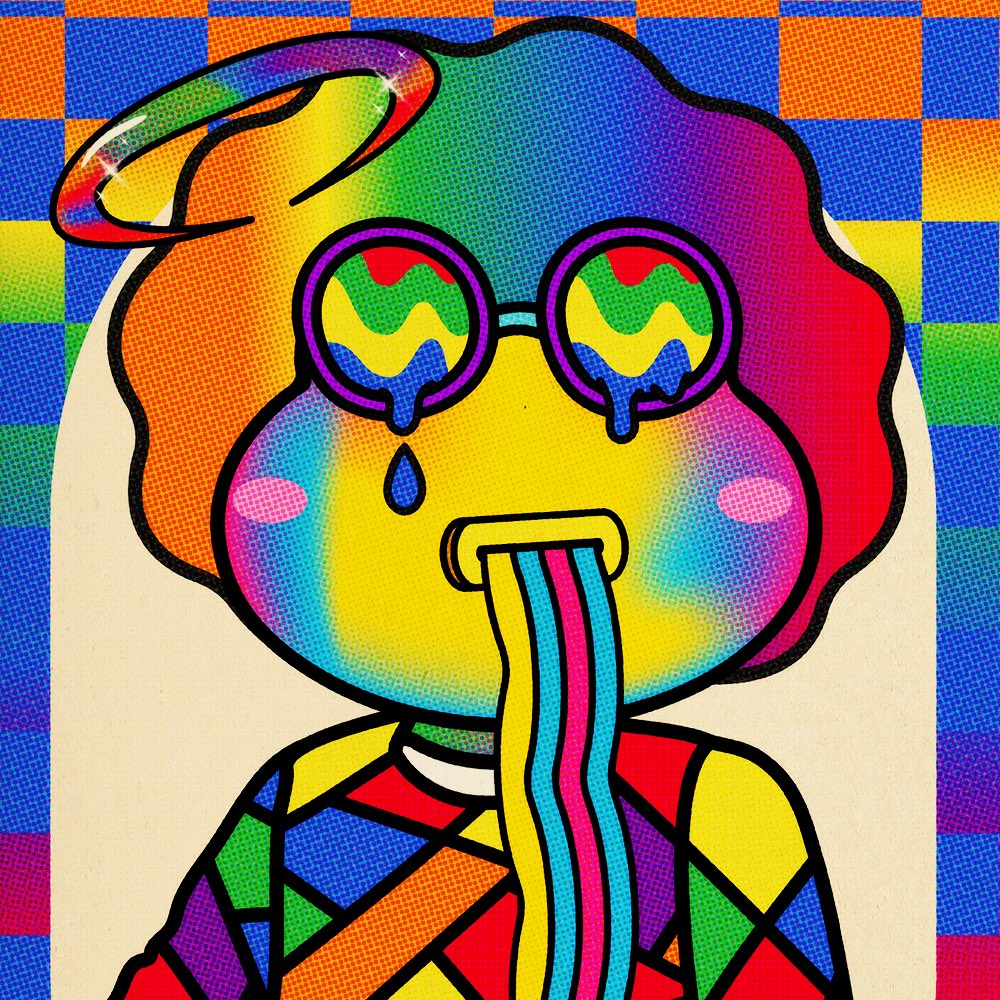QueerFrens's tweet photo. Hey @fewocious , I heard you like colors too! ❤️🏳️‍🌈 We love your work and consider you a pillar for our community in this space. We made this special- just for you 🥰 Would you mind if we transferred it to you? https://t.co/i6uemlGEPj