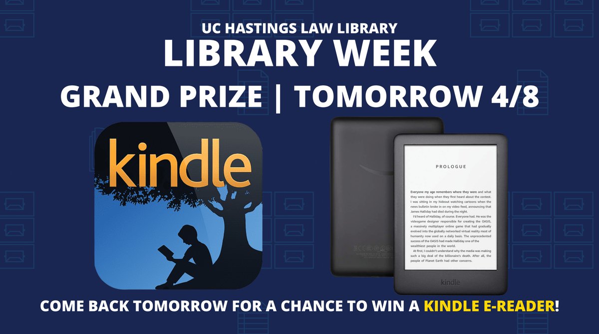 uclawsflibrary's tweet photo. Congratulations to Celine Moubayed who won our DoorDash gift card.

Come back tomorrow to play for our grand prize - a Kindle E-Reader! https://t.co/piXEALcOOz