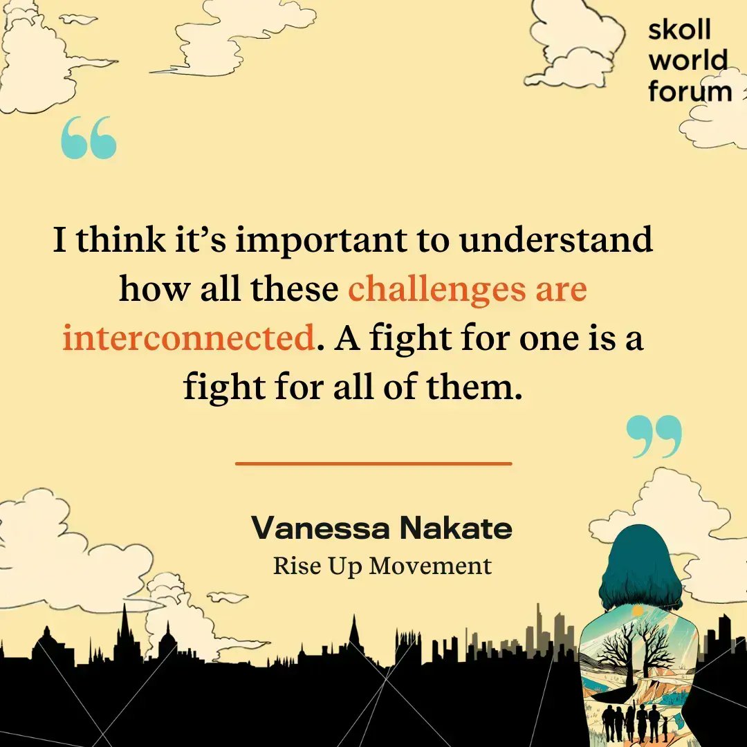 SkollFoundation's tweet image. Youth climate activist and @Riseupmovt founder @vanessa_vash points out that global issues like climate change, racial justice and poverty are all interconnected. We must consider the intersections in our work. #SkollWF#MovementBuilding #ClimateAction #PeaceAndJustice