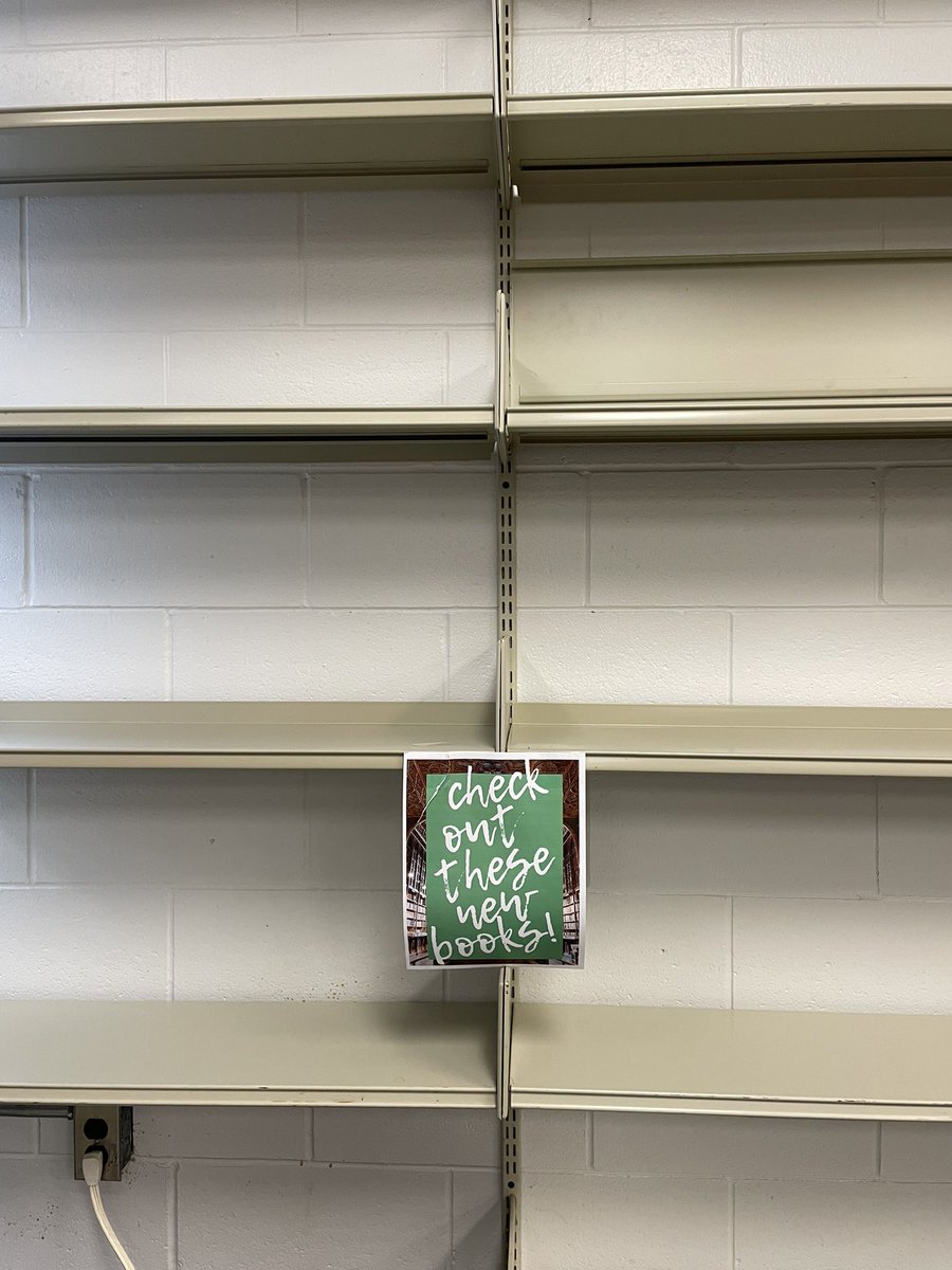 Saw this in a library at a school I was visiting 👇Two thoughts:
1. Wow!  There must have been some amazing titles there! (Glass half full!)
OR 2.  Education cuts issue?? (Piggy bank half empty)
I hope it was the first one!!!  😉