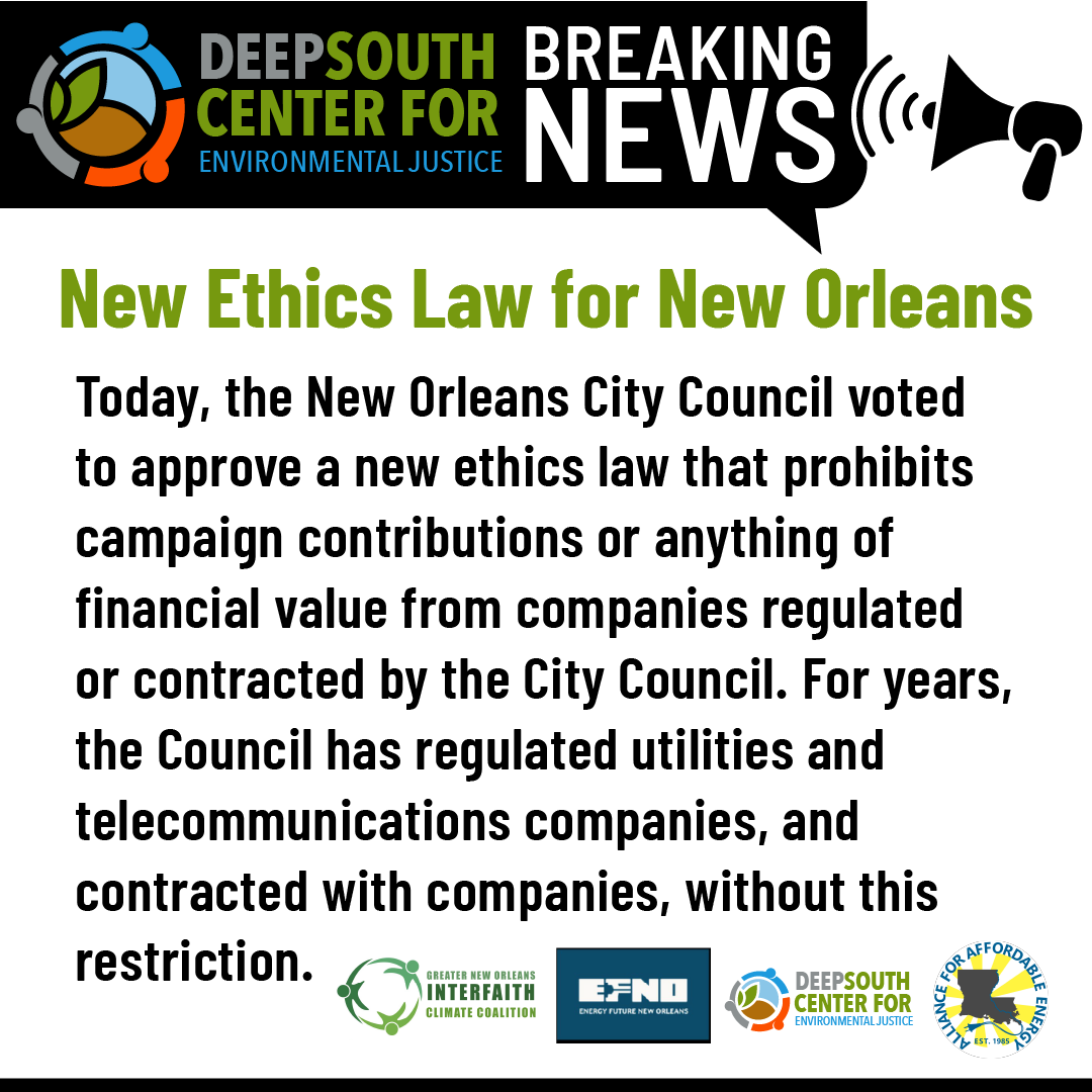Deep South Center for Environmental Justice (@dscej) on Twitter photo This is a step forward for equity and justice in New Orleans. <a href="/NOLACityCouncil/">New Orleans City Council</a> <a href="/CityOfNOLA/">The City Of New Orleans</a> #Power4People conta.cc/3DZ2XJW This is a step forward for equity and justice in New Orleans. <a href="/NOLACityCouncil/">New Orleans City Council</a> <a href="/CityOfNOLA/">The City Of New Orleans</a> #Power4People conta.cc/3DZ2XJW