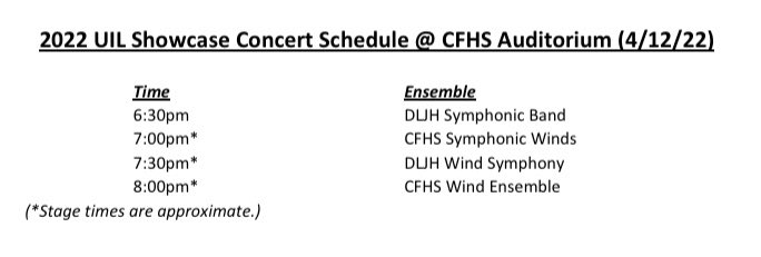 FulshearHSBand (@fulshearhsband) on Twitter photo Band Concert 4/12 @ CFHS! Come checkout some of the AWESOME bands on Purple Track! Admission is FREE and these kids are doing AMAZING work! <a href="/Fulshear_HS/">Fulshear High School</a> <a href="/LeamanJH/">Leaman Junior High</a> <a href="/RMSChargers/">James W. Roberts MS</a> <a href="/DLJHChargerBand/">DLJHChargerBand</a> @LamarConsPVA <a href="/ChargerSchools/">Charger Nation</a> Band Concert 4/12 @ CFHS! Come checkout some of the AWESOME bands on Purple Track! Admission is FREE and these kids are doing AMAZING work! <a href="/Fulshear_HS/">Fulshear High School</a> <a href="/LeamanJH/">Leaman Junior High</a> <a href="/RMSChargers/">James W. Roberts MS</a> <a href="/DLJHChargerBand/">DLJHChargerBand</a> @LamarConsPVA <a href="/ChargerSchools/">Charger Nation</a>
