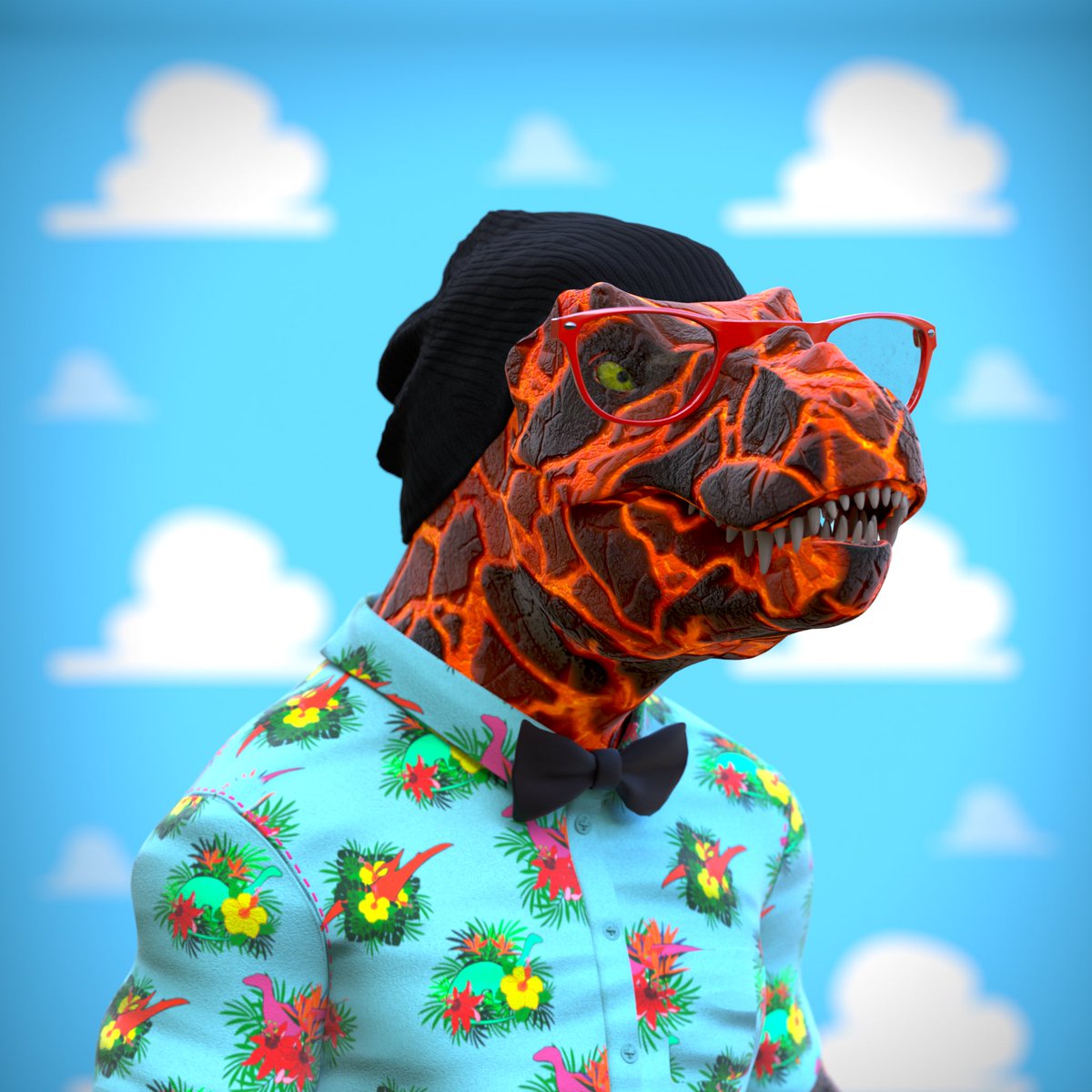 M1ND0W's tweet photo. @JPunksNFT I would love to see the magic of the effects team on this amazing #JPUNK . This is the lava hot Hawaiian Kilauea Rex 🌋🦖 
@rzicrypto @mike41436867 @Somnium_Magnus https://t.co/P3qqb2U1X4