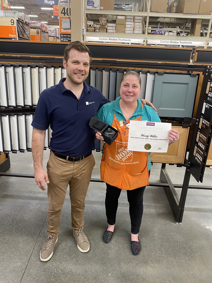 Christy our Kitchen Designer at Cypress #6650 got a Certificate of Excellence for Kraftmaid Most Valuable Designer for 2021.  Outstanding job!!! <a href="/JPierceHD/">jessica pierce</a> <a href="/mike_astorino/">Mike Astorino</a>