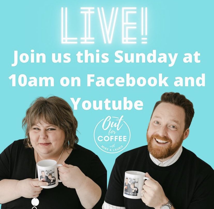 OutForCoffeeML's tweet photo. We had so much fun last time, we’re doing it again! This Sunday at 10am #live #fblive #YouTubeLive #SundayMorning #outforcoffeeepisode33 #podcast #sundaycoffee #mikeandlaurie #sundaysips #wdskont #woodstockontario #oxfordcountyontario #woodstockon #PodcastAndChill #CoffeeTalk https://t.co/wD5kihkDvA