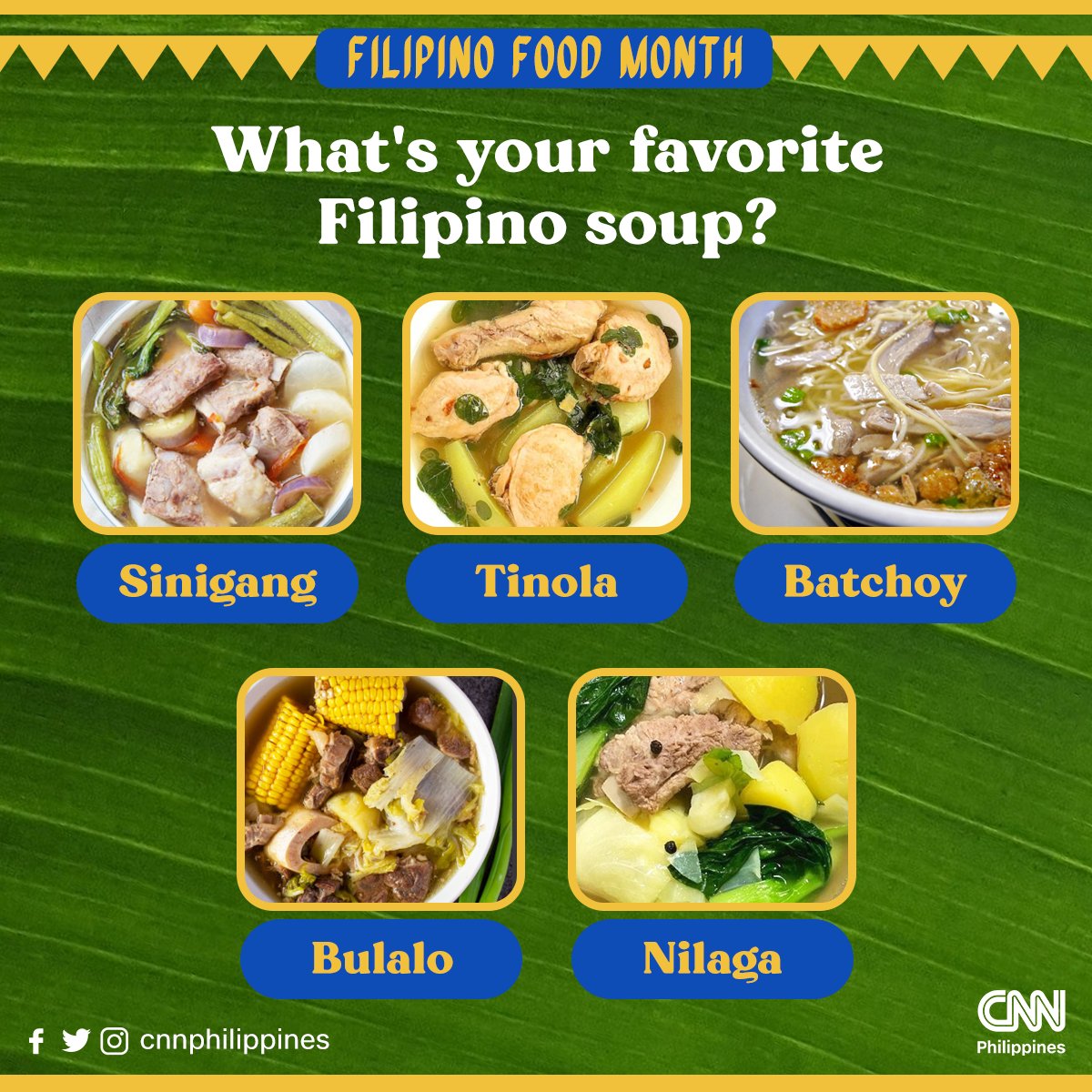 Battle of the soups. #FilipinoFoodMonth 

Which Filipino dish reigns supreme? 🍲
