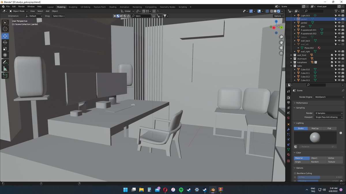 newx_forms's tweet photo. Did we model the studio we're building for our sound designer? Well yes we did. Can't wait to compare the photos when it's done. #b3d #GameAudio #ue5 #indidev #m1ultra @Genelec @mesutmyildirim @gokcegobut https://t.co/DjxvKLP7J6