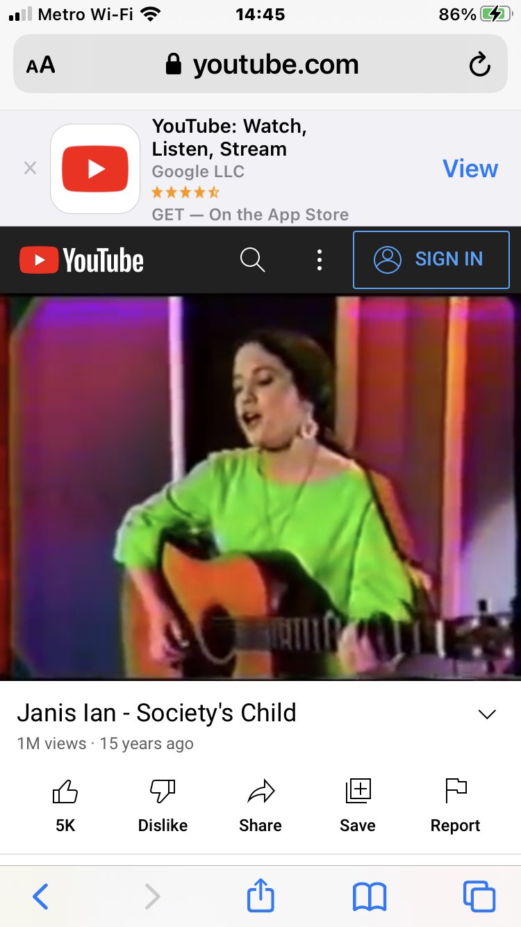 Happy Birthday Janis Ian. I played the hell out of that 45. 