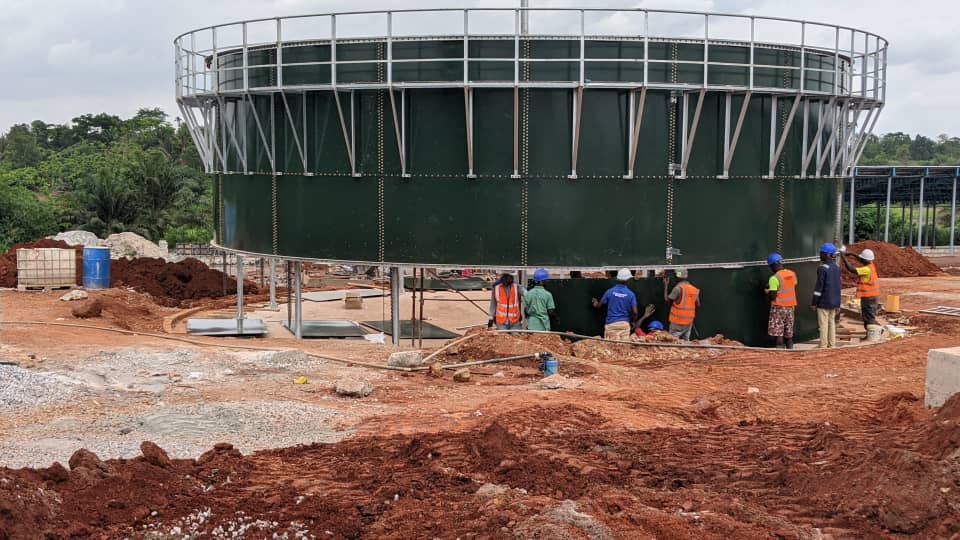 CREK_KsTU's tweet photo. Our biogas plant is taking shape. #wastemanagement 
#waste2energy 
@BMBF_Bund 
@KsTU_GH https://t.co/v4FQeNqV6s