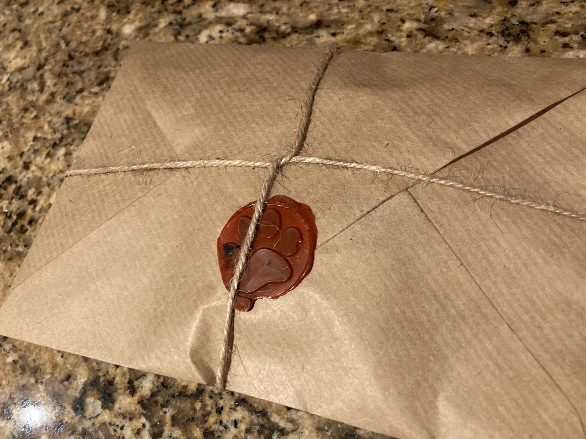 Such a beautifully wrapped parcel arrived today from <a href="/TenYearTags/">Tag Master</a> for our imminent arrival, after an impressively quick delivery! 🐶💖