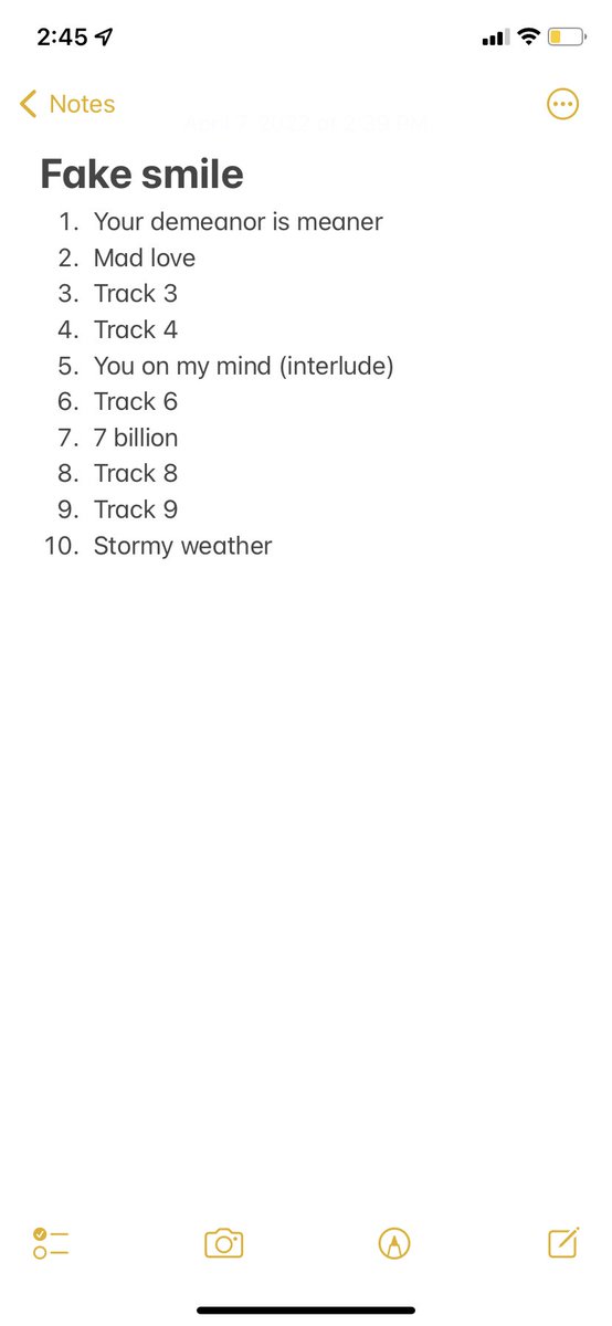 Partial track list reveal of (fake smile)!!!! #NewMusicAlert #newalbum #COMINGSOON #treypodwoski #fakesmile #MoodPitch #HERE WE GO