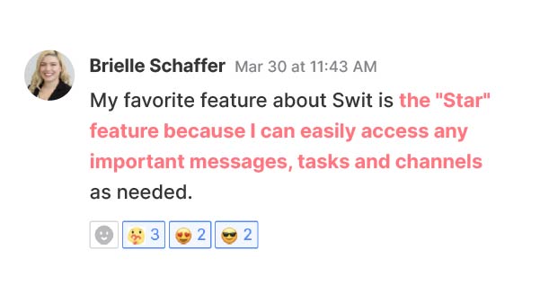 GetSwit's tweet image. The #Swit Team uses our #WorkOS to coordinate with coworkers and stay on track with tasks throughout the day. We know that Swit is an essential part of our workday, so we wanted to share some of our favorite features with you. 💕
