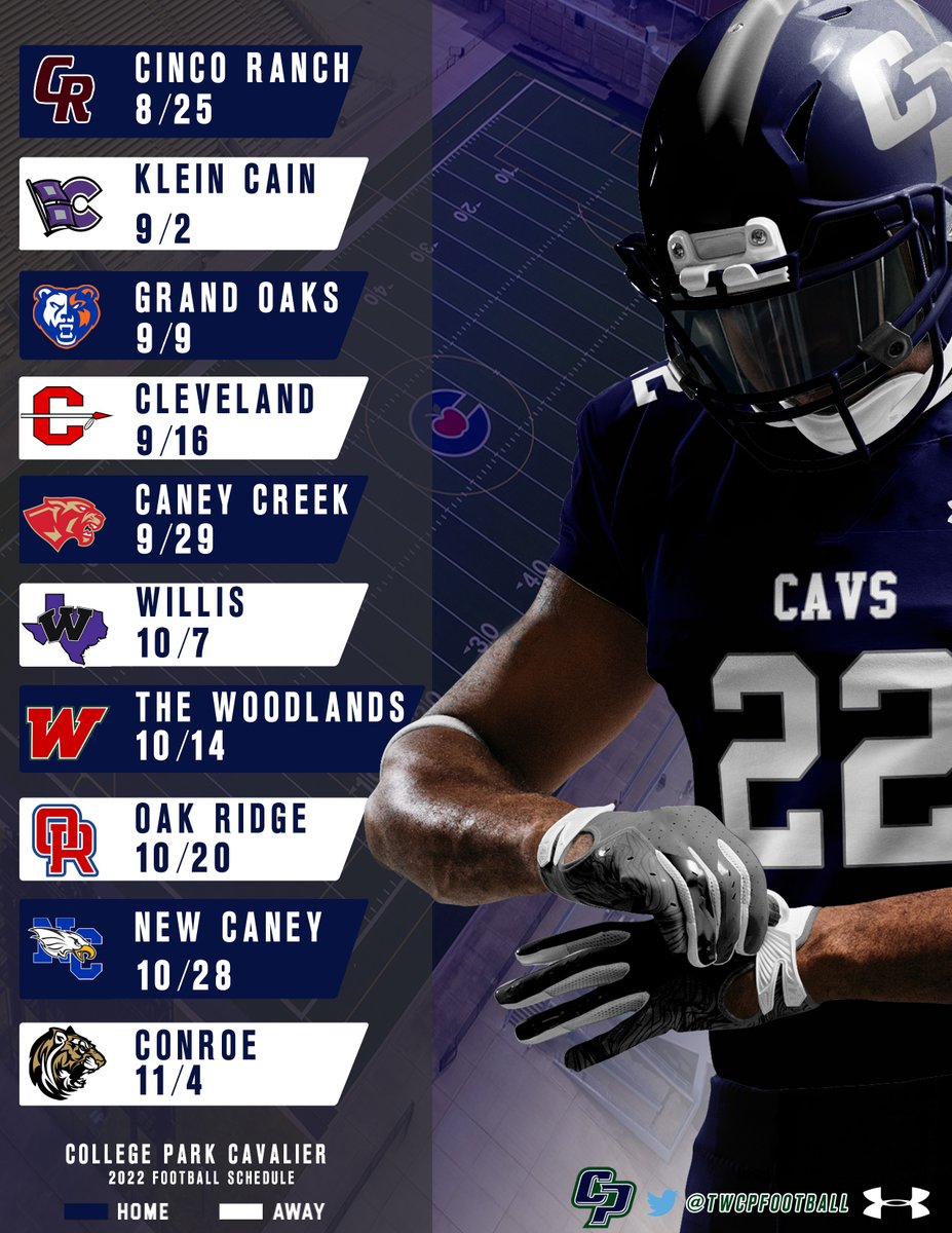 TWCPFootball's tweet photo. 2022 Fall Schedule!
@CPTouchdownClub @ConroeSports https://t.co/ysGVQoSyNf