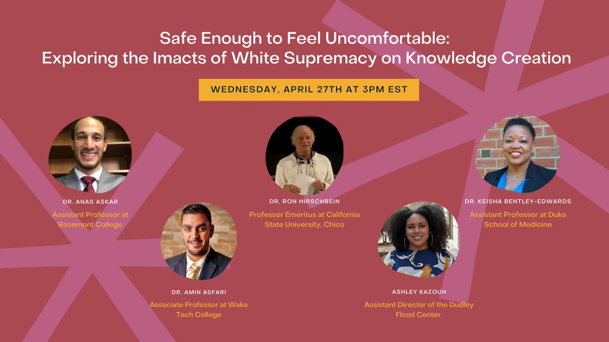 Please join us for panel discussion hosted by our second amazing working group on the impact of white supremacy on knowledge creation on April 27th at 3pm EST. …acy-knowledge-creation.eventbrite.com/?ref=estw