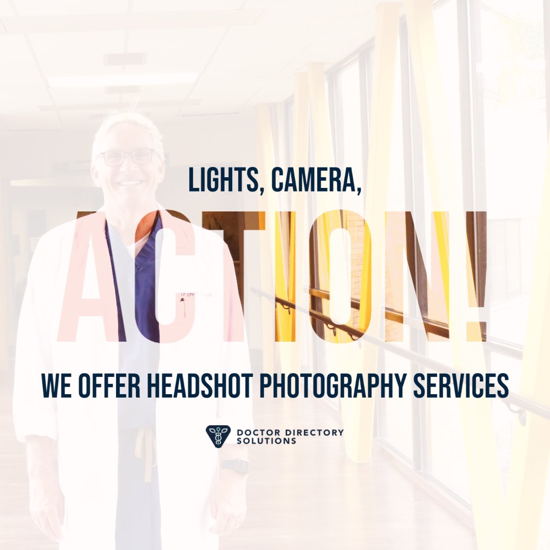 DoctorDirect_'s tweet image. LIGHTS, CAMERA, ACTION! Is it time to update your practice’s headshots? It is time to make the leap and book your headshot session with Doctor Directory Solutions! Contact us today so we can help you put your practice’s best face forward!