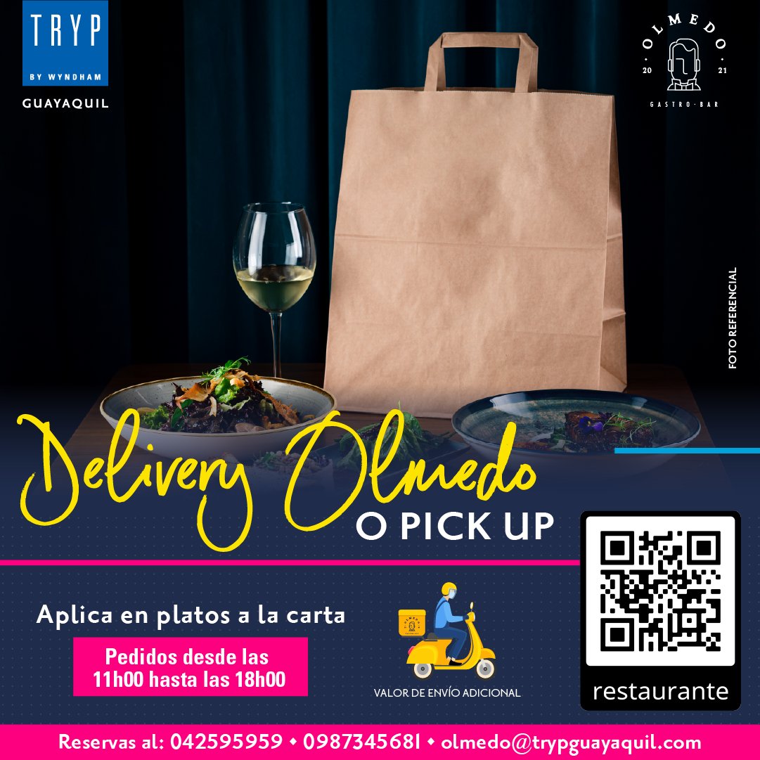 Recuerda que nuestros platos a la carta puedes pedirlos delivery o pick up. 🛵🍲
Realiza tu pedido:
 📞 042595959
 📲 0987345681
 📩 olmedo@trypguayaquil.com

#wyndhamgardenguayaquil #ecuador #guayaquil #delivery #pickup