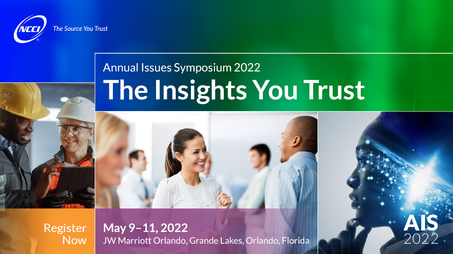 NCCI's tweet photo. Happening in Orlando May 9-11, 2022, #ncciAIS offers actionable intelligence, unmatched analysis & expert-led perspectives for the #workerscomp industry. Registration is risk-free: https://t.co/4qhgOxl8Xf https://t.co/BYIEHjJre2