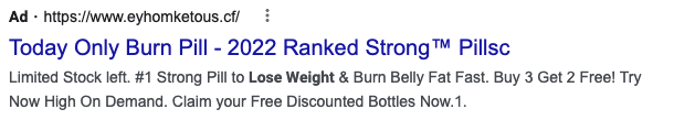 alexandersinghh's tweet photo. @Google @WittedNote Really disheartening to someone in the health and wellness space that the first ad that comes up when you search "weight loss" is a scam impersonating @FoxNews. What is being done to enforce legitimate advertising? https://t.co/HZWXWXNvvi