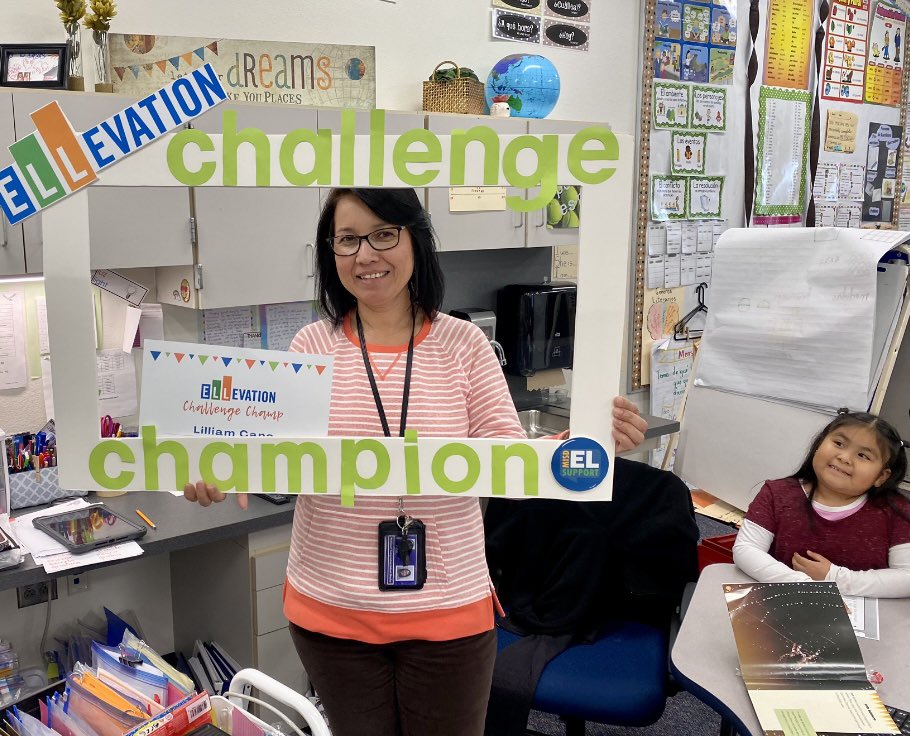 ZabGon's tweet photo. When you least expect it, we all get a gentle reminder of why we do what we do - the students. Take a close look at Ms. Cano’s student’s face as she watches her pose for the pic. Our students are watching and they are PROUD of you, teachers. #mymisd @MISD_ELSupport https://t.co/IAYw6x6cBd