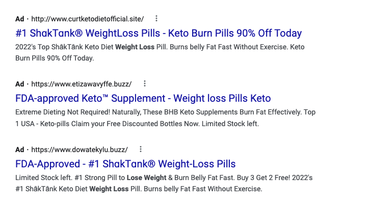 alexandersinghh's tweet photo. @Google @WittedNote @FoxNews Plus here are the bottom three ads on the first page. Abysmal. https://t.co/BiybvDrIUu