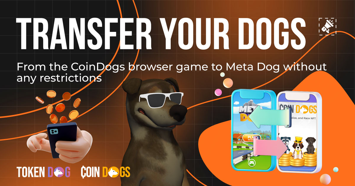 CoinDogs's tweet image. Mobile #game Meta Dog - transfer your dogs from the browser game #CoinDogs without any restrictions. New game - old pets. No extra costs and new earning opportunities.
#mobilegame #game2022