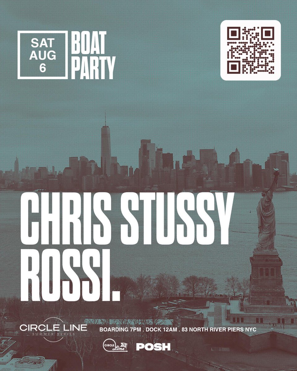 𝐒𝐚𝐭𝐮𝐫𝐝𝐚𝐲 𝐀𝐮𝐠𝐮𝐬𝐭 𝟔𝐭𝐡 we're bringing house vibes to the Hudson w/ <a href="/djchrisstussy/">Chris Stussy</a> &amp; Rossi.🔥⚡

🎟️𝙏𝙞𝙘𝙠𝙚𝙩𝙨 𝘼𝙫𝙖𝙞𝙡𝙖𝙗𝙡𝙚 𝙉𝙤𝙬

posh.vip/e/circle-line-…