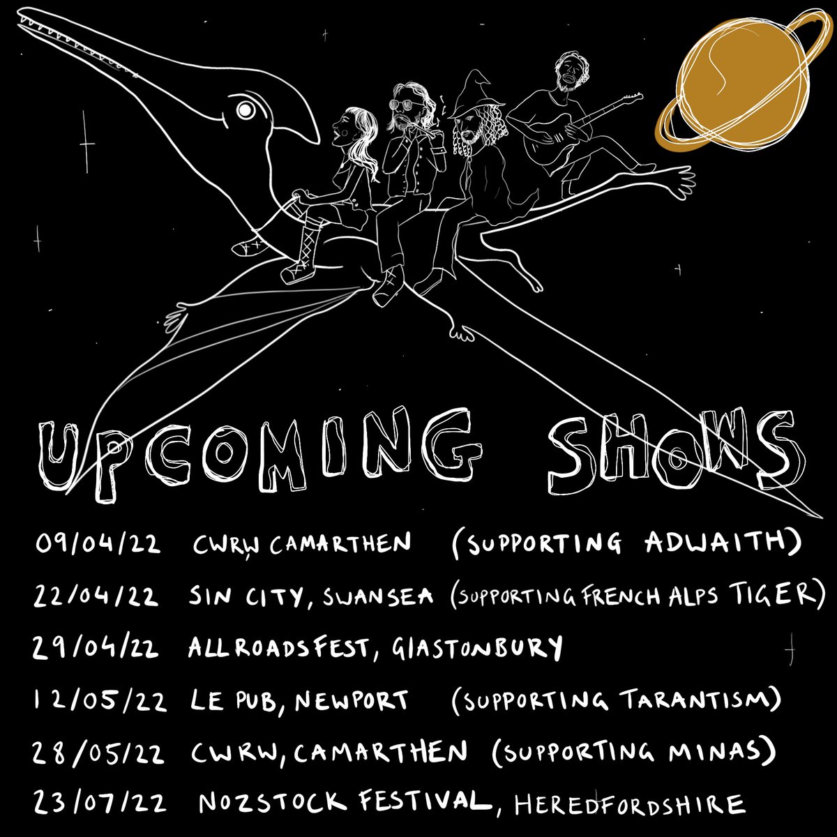 Some upcoming shows 🌞

Ticket links are on our website- dactylterra.com/shows