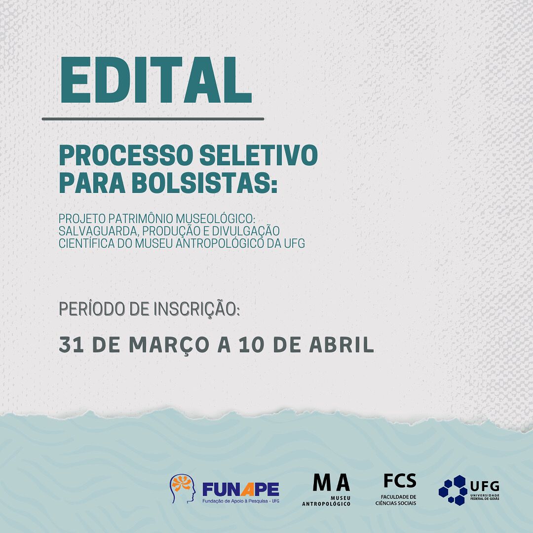 fcs_ufg's tweet photo. EDITAL RETIFICADO!

As inscrições ao processo seletivo que disponibilizará três bolsas para alunos dos cursos da FCS no Museu Antropológico serão realizadas até dia 10/4. Para saber mais acesse a matéria no site institucional da FCS.
#ufg https://t.co/HHAmsFZg0V