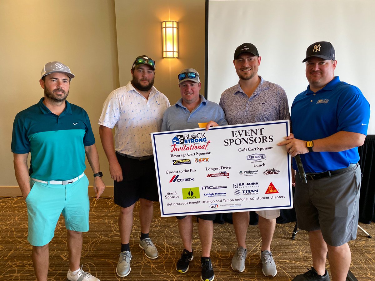 FLConcreteAssoc's tweet photo. Thank you to everyone that came out to play in the Block Strong Invitational and to all of our sponsors. The proceeds from this event will benefit ACI Orlando & Tampa student chapters.
#FCPAEvent #ConcreteEvent #BlockStrongInvitational #BlockStrong #FCPARegion3 #FCPARegion4 https://t.co/syEn1Uzjmd