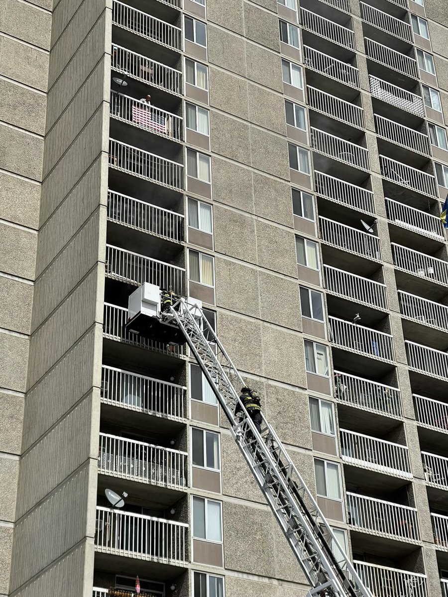 SpokaneFire's tweet photo. Third alarm high rise fire 217 W Spokane Falls, one victim rescued via tower 1.  Several more patients being  treated. https://t.co/YtpKMobiJk