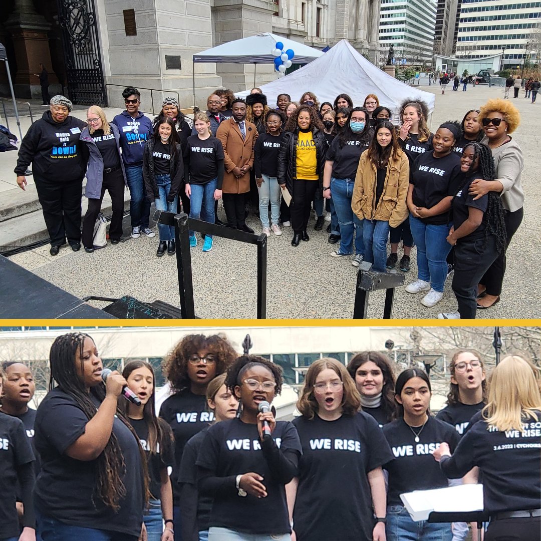 Proud to perform in support of the 116th Supreme Court Justice, #KetanjiBrownJackson @ the Justice for ALL rally w #PhillyNAACP &amp; Power Up Foundation in #Philly. Our young women use the power of making music together to make sure their voices are heard. #kbj #SCOTUS #supremecourt
