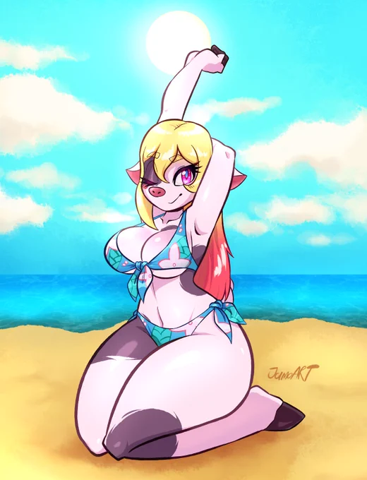 Trista at the beach 🐷✨ 
