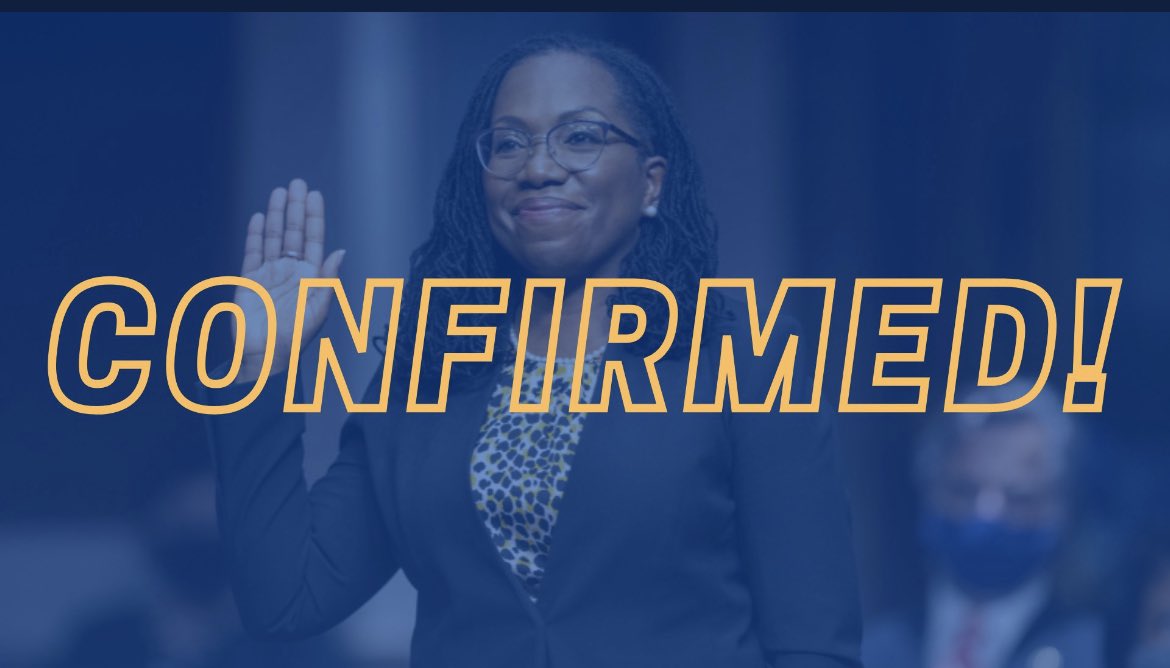 The first female Black Supreme Court Justice had been confirmed! Today’s an epic day. #KetanjiBrownJackson