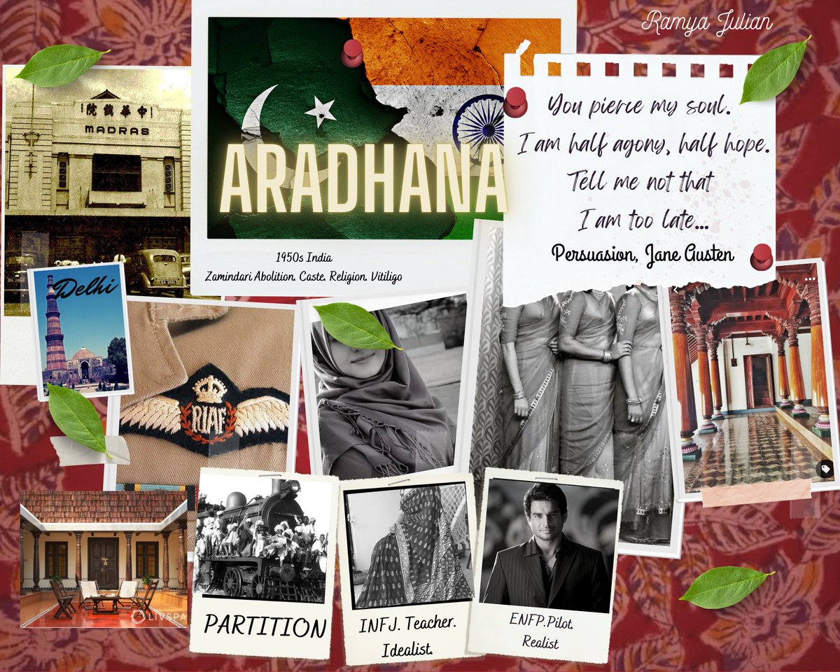 ramyajulian's tweet photo. PERSUASION X A SUITABLE BOY
1950s India. Aradhana navigates the travails of prejudice, communalism, friendship, and family to find love again in this retelling of Persuasion amidst Partition. #MoodPitch #A #FIC #HF #HR #R #WF #R #IRMC #POC https://t.co/rt6q04e3hl