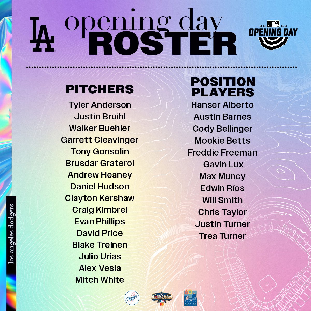 Los Angeles Dodgers on X: Here's the Dodgers #OpeningDay 28-man roster:   / X