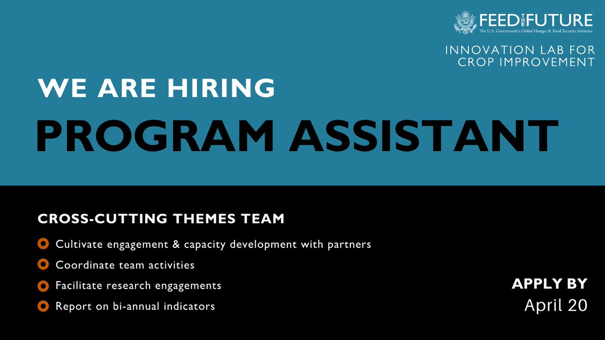 We are hiring! Are you interested in integrating themes of nutrition, gender, youth and resilience in agricultural innovations? Join our cross-cutting themes team! 📍 Cornell University (@CornellGlobal) ⏰ Apply by April 20 ✍️ More info: cornell.wd1.myworkdayjobs.com/CornellCareerP…