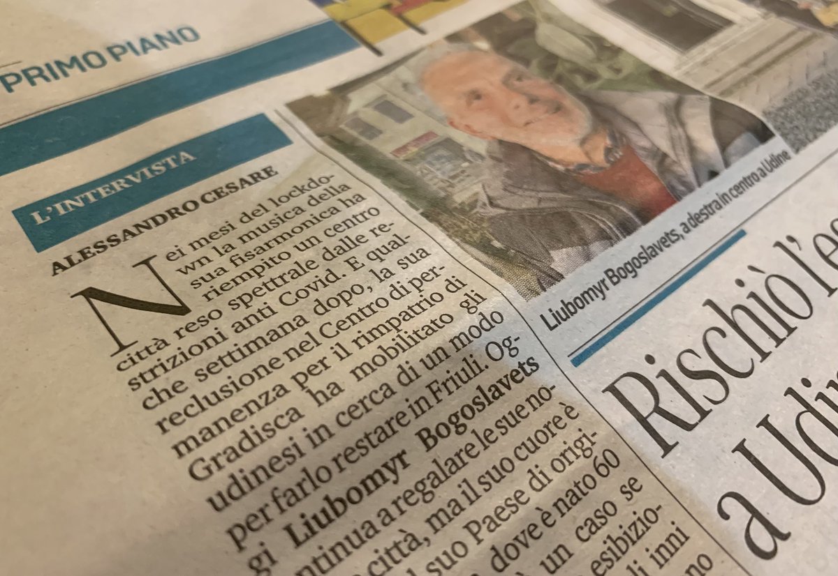 alescesare's tweet photo. Ormai un vero personaggio per la città di Udine, Liubomyr Bogoslavets! 
L’intervista sul @messveneto 🇺🇦 ￼🕊🪗 https://t.co/OYbpTBz9lK