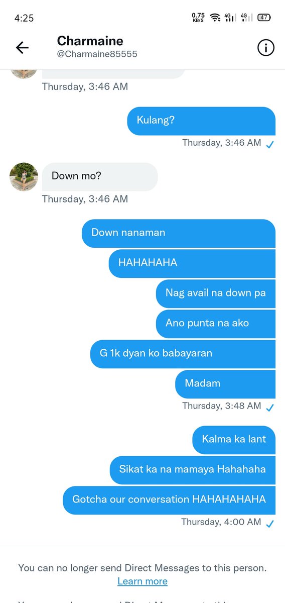 aceabad0218's tweet photo. Scammer alert again HAHAHAHA
Kayo na bahala kung papa dagit pa kayo lalo na habol nya fullpayment pa!
@Charmaime85555 iwas scam na lang kayo meron pang ibang prof. Yan https://t.co/3iukN0oclY