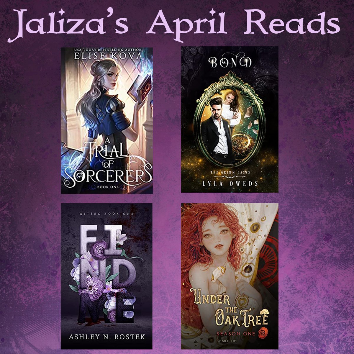 Just some reads in April. Find Me is a new to me author/series, and Bond is part of one of my top favorite series of all time. 

What are you reading this month?

#amreadingromance #amreading #reverseharem #books #bookstagram #TBR #fantasybooks #RomanceReaders
