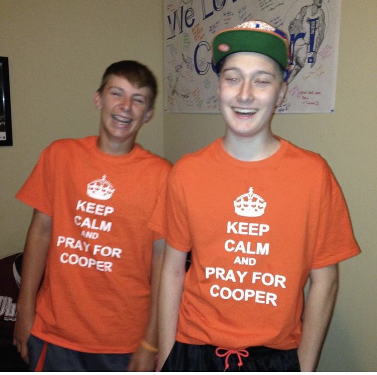 warrior_momma's tweet photo. This is my son Cooper wearing #5 in high school a few months later he was diagnosed with a form of #childhoodcancer and 3 1/2 years later he passed away. 
His best friend @bryson_stott10 just received his no. 5 for the @Phillies My Momma heart is exploding! ♥️⚾️♥️😭#brysonstott https://t.co/bssOhwz4ga
