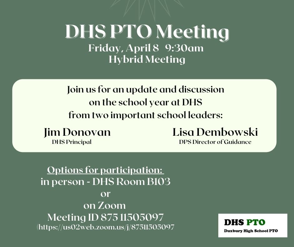 Duxhspto's tweet photo. Join us in person or on zoom -- the most informative hour you'll have all week.  All things DHS. https://t.co/AlIvXV8X35