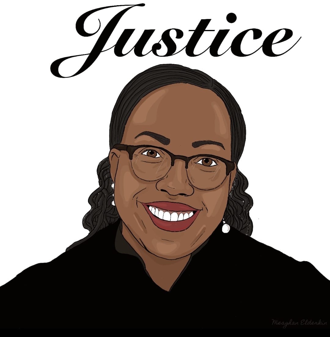 KLForslund's tweet photo. Congrats to Justice #KetanjiBrownJackson 

Art by @MeaghanElderkin https://t.co/GocdFND1up
