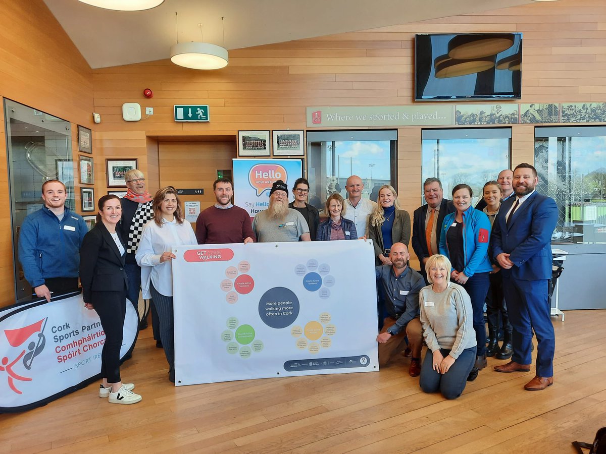 CorkSports's tweet photo. Great day of learning, sharing, planning &amp; discussion at today’s Get Cork Walking workshop with @GetIreWalking &amp; colleagues from across physical activity, health, active travel, local government, education &amp; research. 

#GetCorkWalking #ActiveCork #ActiveCorkCity @sportireland https://t.co/dE2AOraSgW