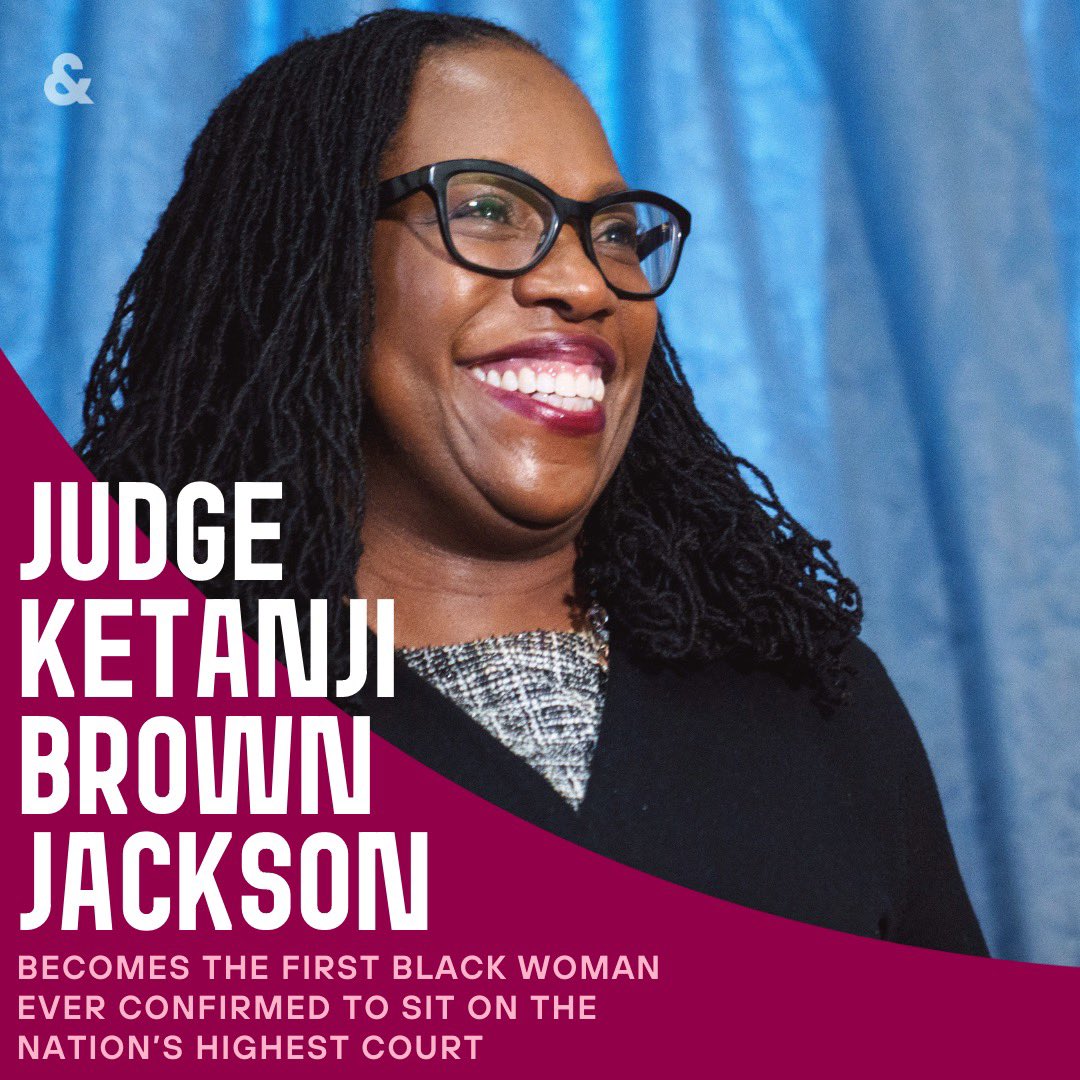 andscape's tweet photo. Congrats to OUR sister making history 👏🏿👏🏿👏🏿 #KetanjiBrownJackson #scotus https://t.co/3855aapNIV